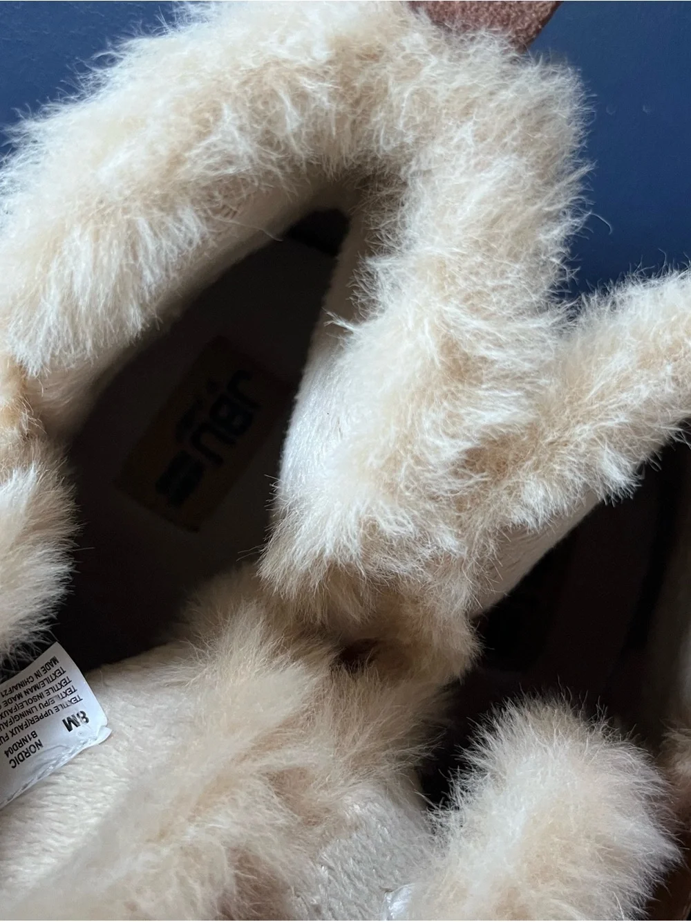 JBU Women's Tan Suede Shearling Memory Foam Ankle Boots, like New
